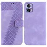 For Motorola Edge 30 Neo Seven-shaped Embossed Leather Phone Case(Purple)