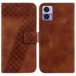 For Motorola Edge 30 Neo Seven-shaped Embossed Leather Phone Case(Brown)