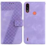 For Motorola Moto E7 Power/E7i Power 7-shaped Embossed Leather Phone Case(Purple)