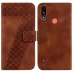 For Motorola Moto E7 Power/E7i Power 7-shaped Embossed Leather Phone Case(Brown)