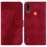 For Motorola Moto E7 Power/E7i Power 7-shaped Embossed Leather Phone Case(Red)