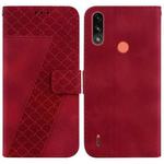 For Motorola Moto E7 Power/E7i Power Seven-shaped Embossed Leather Phone Case(Red)