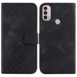 For Motorola Moto E20/E30/E40 7-shaped Embossed Leather Phone Case(Black)