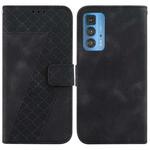 For Motorola Edge 20 Pro 7-shaped Embossed Leather Phone Case(Black)