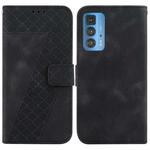 For Motorola Edge 20 Pro Seven-shaped Embossed Leather Phone Case(Black)