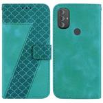 For Motorola Moto G Power 2022 7-shaped Embossed Leather Phone Case(Green)