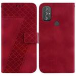 For Motorola Moto G Power 2022 7-shaped Embossed Leather Phone Case(Red)