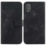 For Motorola Moto G Power 2022 7-shaped Embossed Leather Phone Case(Black)