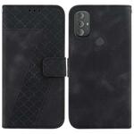 For Motorola Moto G Power 2022 Seven-shaped Embossed Leather Phone Case(Black)