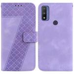 For Motorola G Pure 7-shaped Embossed Leather Phone Case(Purple)