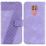 For Motorola Moto G9 Play/E7 Plus 7-shaped Embossed Leather Phone Case(Purple)