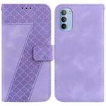 For Motorola Moto G31/G41 7-shaped Embossed Leather Phone Case(Purple)