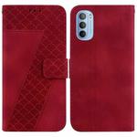 For Motorola Moto G31/G41 Seven-shaped Embossed Leather Phone Case(Red)