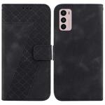 For Motorola Moto G42 7-shaped Embossed Leather Phone Case(Black)