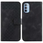 For Motorola Moto G51 7-shaped Embossed Leather Phone Case(Black)