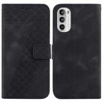 For Motorola Moto G52J JP Version 7-shaped Embossed Leather Phone Case(Black)