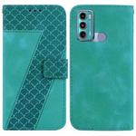 For Motorola Moto G60/G40 Fusion 7-shaped Embossed Leather Phone Case(Green)