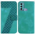 For Motorola Moto G60/G40 Fusion Seven-shaped Embossed Leather Phone Case(Green)