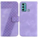 For Motorola Moto G60/G40 Fusion Seven-shaped Embossed Leather Phone Case(Purple)