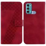 For Motorola Moto G60/G40 Fusion Seven-shaped Embossed Leather Phone Case(Red)