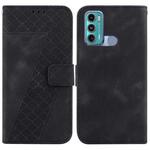 For Motorola Moto G60/G40 Fusion 7-shaped Embossed Leather Phone Case(Black)
