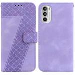 For Motorola Moto G62 5G Seven-shaped Embossed Leather Phone Case(Purple)