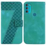 For Motorola Moto G71 5G 7-shaped Embossed Leather Phone Case(Green)