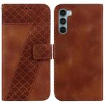 For Motorola Moto G200 5G/Edge S30 7-shaped Embossed Leather Phone Case(Brown)