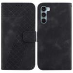 For Motorola Moto G200 5G/Edge S30 7-shaped Embossed Leather Phone Case(Black)