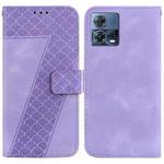 For Motorola Moto S30 Pro 5G/Edge 30 Fusion 5G 7-shaped Embossed Leather Phone Case(Purple)