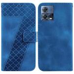 For Motorola Moto S30 Pro 5G/Edge 30 Fusion 5G 7-shaped Embossed Leather Phone Case(Blue)