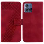 For Motorola Moto S30 Pro 5G/Edge 30 Fusion 5G 7-shaped Embossed Leather Phone Case(Red)
