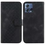 For Motorola Moto S30 Pro 5G/Edge 30 Fusion 5G 7-shaped Embossed Leather Phone Case(Black)