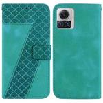 For Motorola Moto X30 Pro 5G/Edge 30 Ultra 5G 7-shaped Embossed Leather Phone Case(Green)