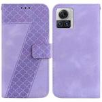 For Motorola Moto X30 Pro 5G/Edge 30 Ultra 5G 7-shaped Embossed Leather Phone Case(Purple)