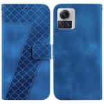 For Motorola Moto X30 Pro / Edge 30 Ultra Seven-shaped Embossed Leather Phone Case(Blue)