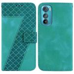 For Motorola Edge 30 7-shaped Embossed Leather Phone Case(Green)