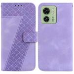 For Motorola Edge 40 Seven-shaped Embossed Leather Phone Case(Purple)