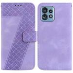 For Motorola Edge 40 Pro 7-shaped Embossed Leather Phone Case(Purple)