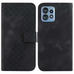 For Motorola Edge 40 Pro Seven-shaped Embossed Leather Phone Case(Black)