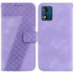 For Motorola Moto E13 7-shaped Embossed Leather Phone Case(Purple)