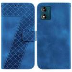 For Motorola Moto E13 7-shaped Embossed Leather Phone Case(Blue)