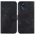 For Motorola Moto G 2022 7-shaped Embossed Leather Phone Case(Black)