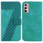 For Motorola Moto G Stylus 4G 2022 7-shaped Embossed Leather Phone Case(Green)
