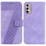 For Motorola Moto G Stylus 4G 2022 Seven-shaped Embossed Leather Phone Case(Purple)