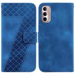 For Motorola Moto G Stylus 4G 2022 Seven-shaped Embossed Leather Phone Case(Blue)