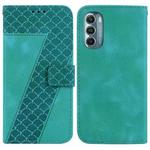 For Motorola Moto G Stylus 5G 2022 7-shaped Embossed Leather Phone Case(Green)