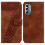 For Motorola Moto G Stylus 5G 2022 7-shaped Embossed Leather Phone Case(Brown)