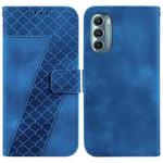 For Motorola Moto G Stylus 5G 2022 7-shaped Embossed Leather Phone Case(Blue)