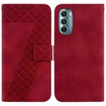 For Motorola Moto G Stylus 5G 2022 7-shaped Embossed Leather Phone Case(Red)